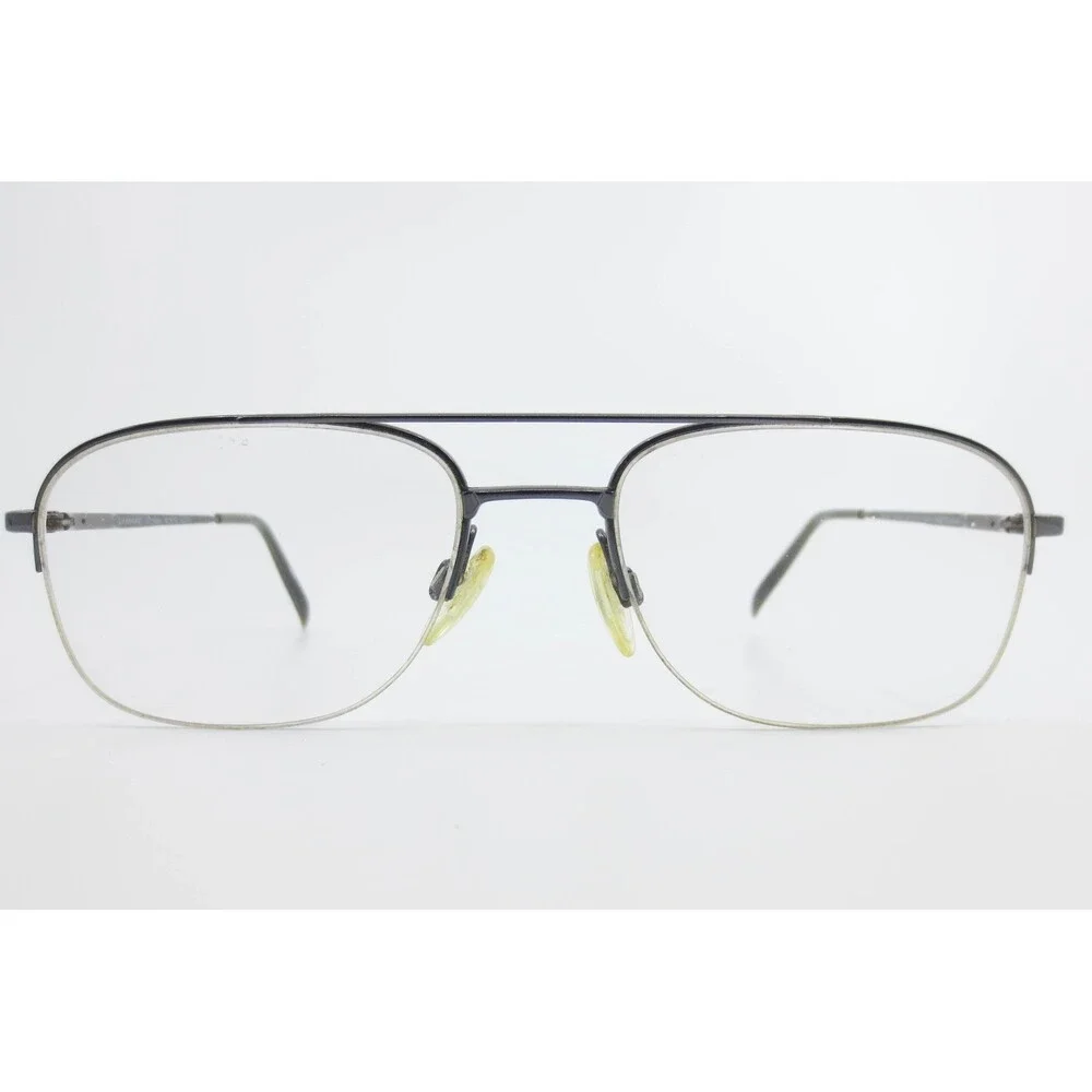 Charmant CH8145 GR Pure Titanium Aviator Eyeglass Frames Gunmetal Silver